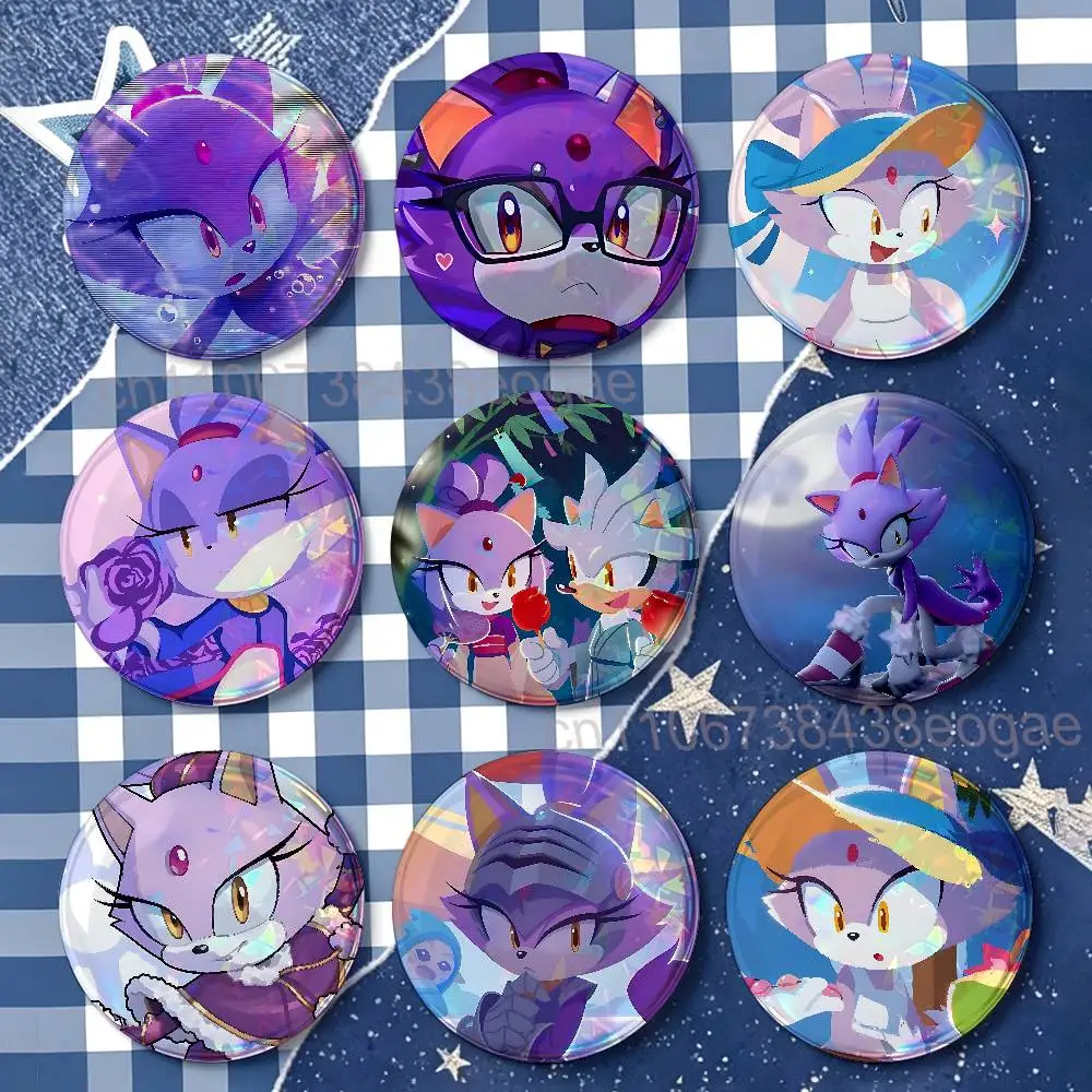B-Blaze the Cat HD Print Badges Pretty Round Display Brooches IP merchandise 32mm 58mm 75mm 44mm 25mm