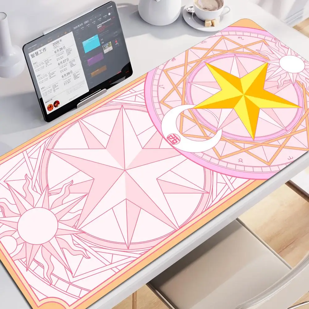 

Pink Sakura Card Captor Mouse Pad Gaming Accessories Desk Mats Kawaii Keyboard Mousepad Gamer Extended Pad Mouse Pads Table Mat