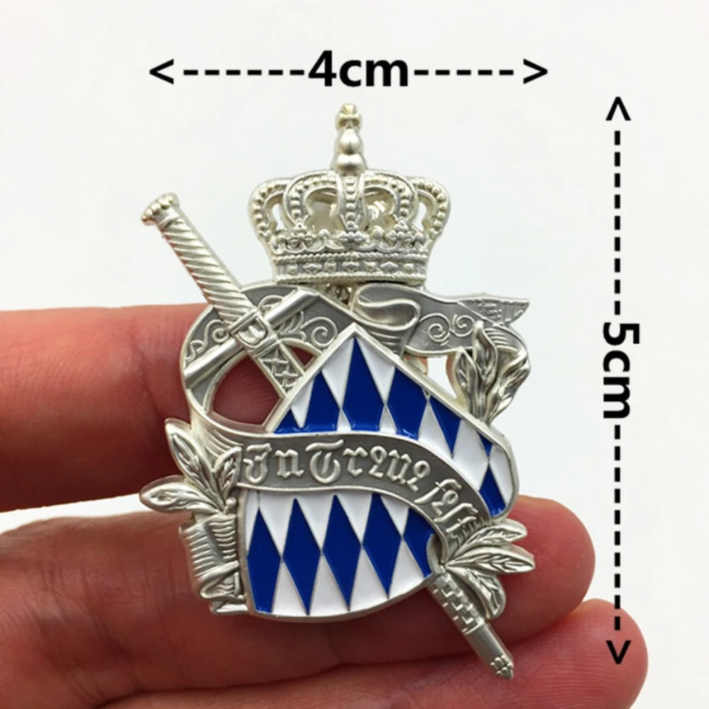 German Prussia Brooch The Bavarian Runners-up Badge Pin Silvery Medal Decoration Collection Gift