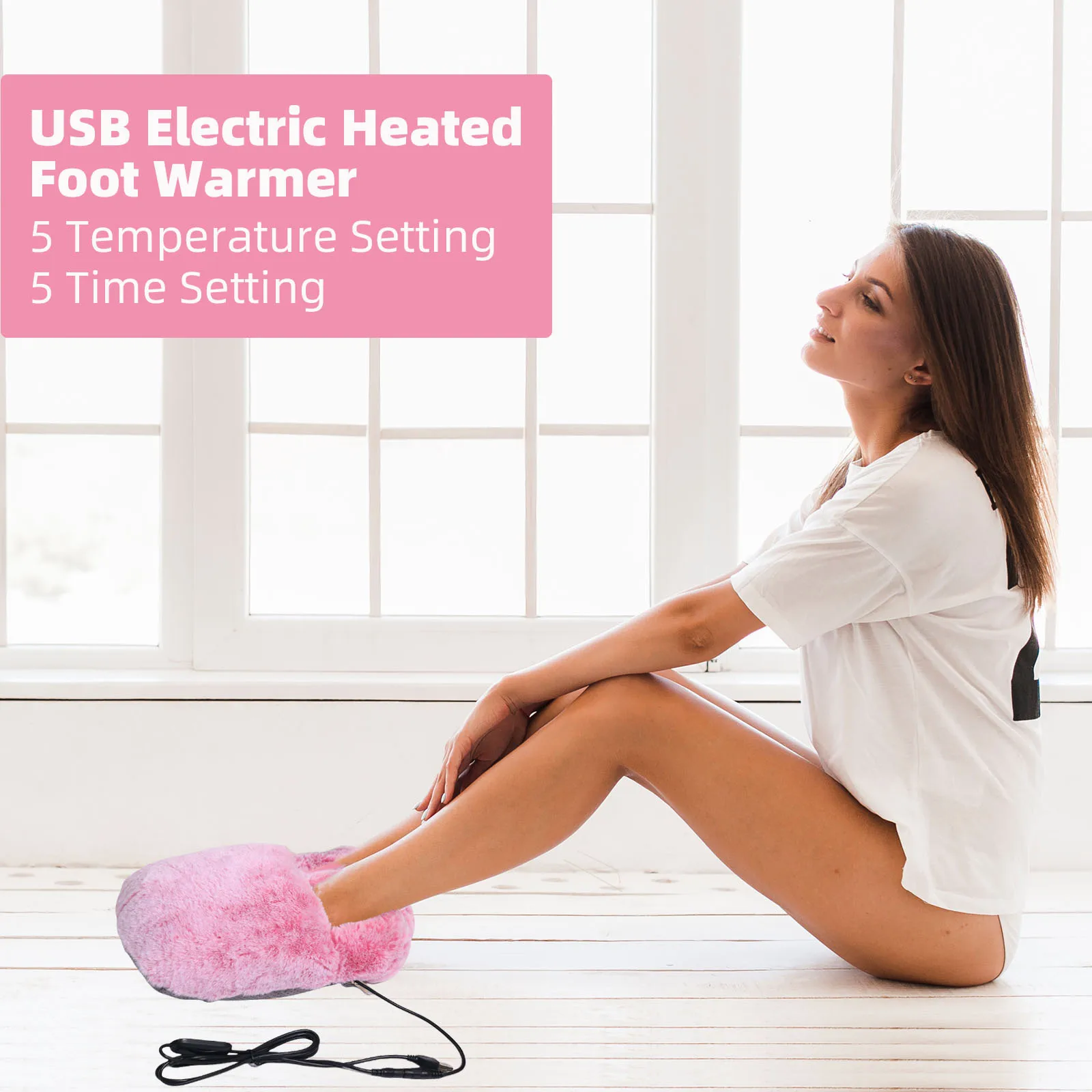 New USB Foot Warmer Heater Plush Foot Warmer Electric Heating Foot Warmer Blanket Heating Pad Washable