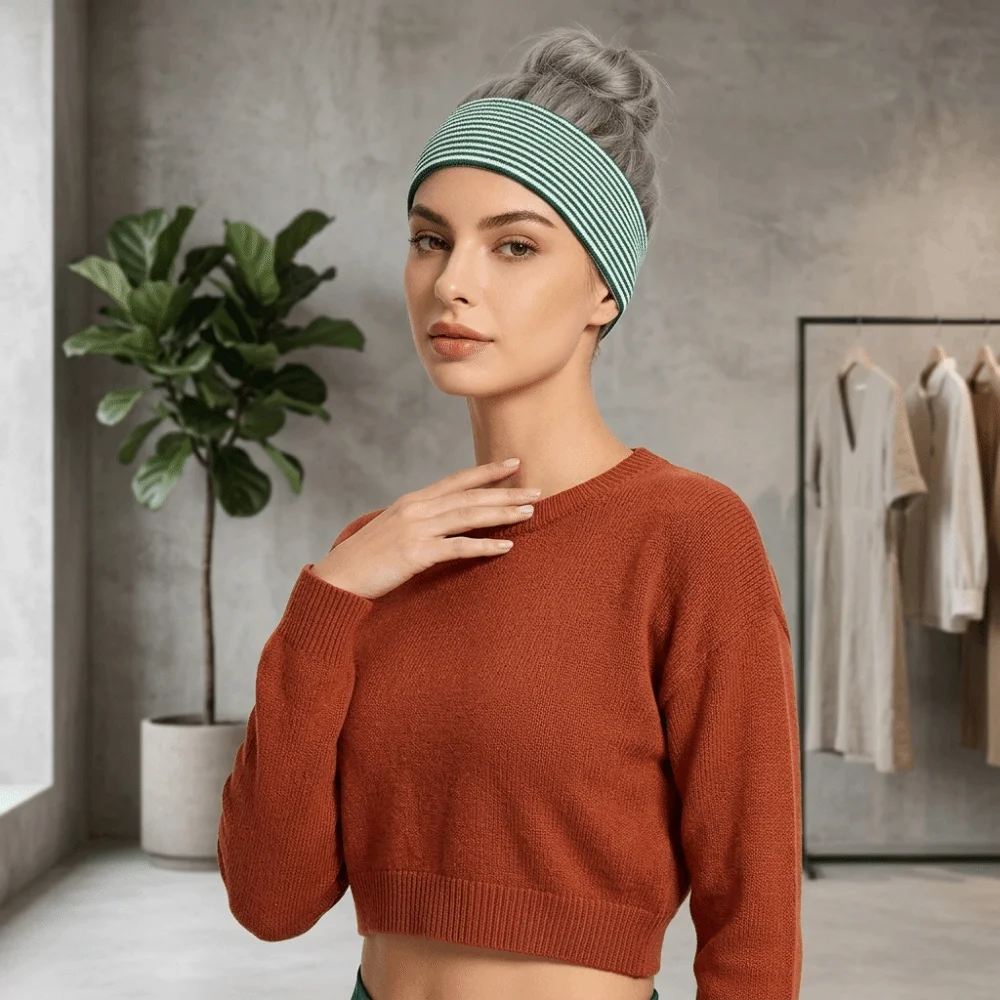 New Cotton Sports Headband Wide Brim High Elasticity Yoga Headband Stretchable Breathable Hair Band Fitness Training