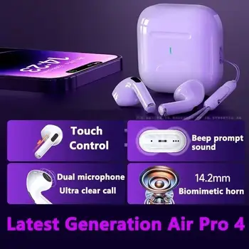 適用於原廠 AirPods Pro4 Pro 4C 型無線藍牙耳機 e 入耳式 TWS 遊戲運動耳機 Air 智慧型手機 10 最佳銷售 aur pods - №3