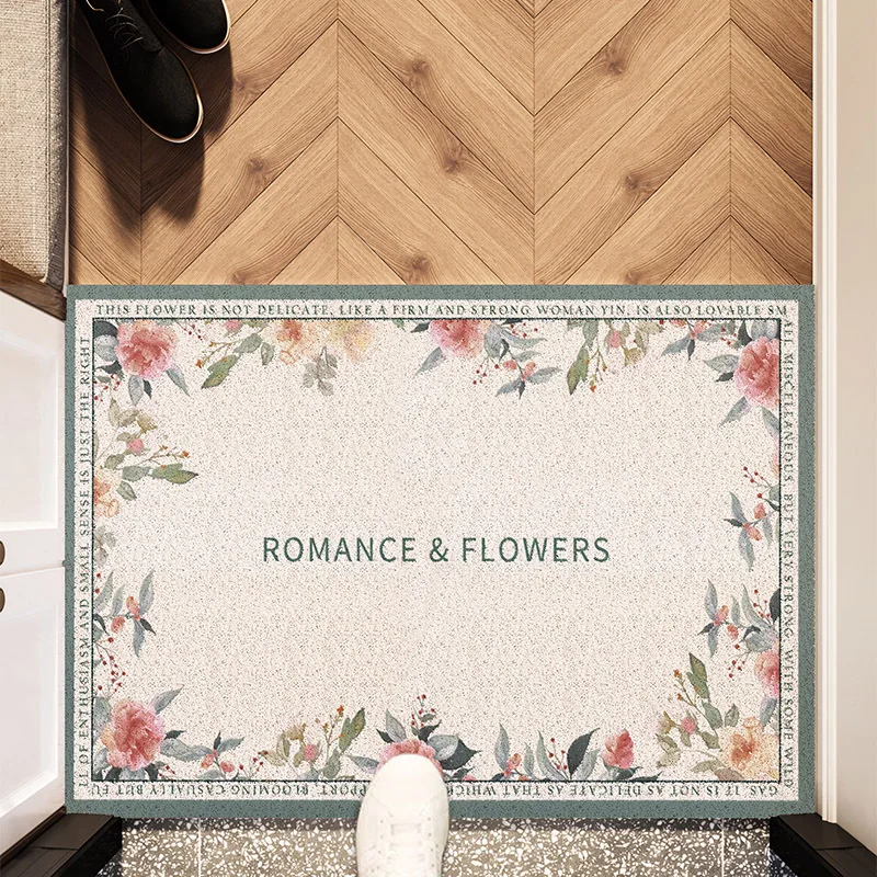 

Custom Retro Doormat Non-Slip Silk Ring Entrance Mat Wear-Resistant Outdoor Indoor Bathroom Floor Mat for Home Decor