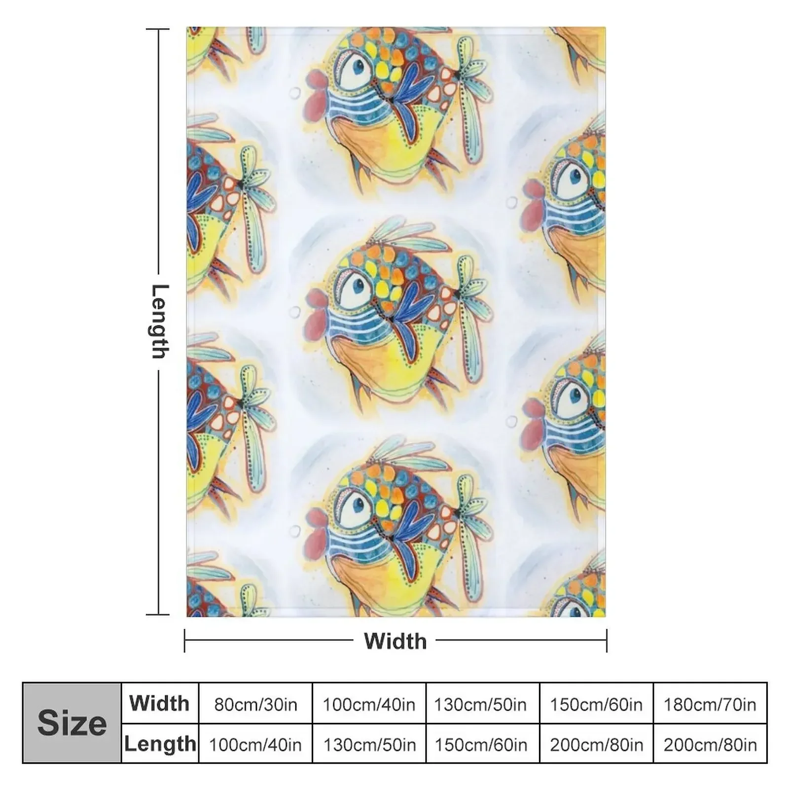 Fishy Throw Blanket Soft Big Loose Designers Hairy Blankets