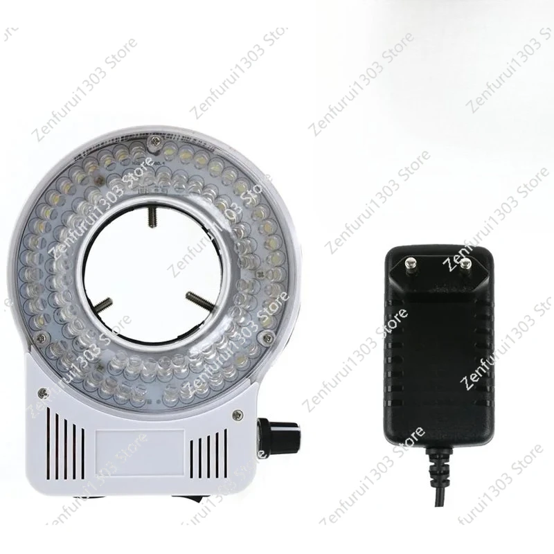 80pcs LED Ring Lamp 4 Driver Adjustable Microscopio Illuminator LAB/Industrial Inspection Visual Light Source+48mm Mounting ring