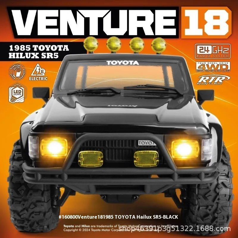 Hpi Venture 1/18 Toyota Hilux Hynix Four-Wheel Drive Two-Speed Remote Control Electric Off-Road Climbing Vehicle Adult Toy