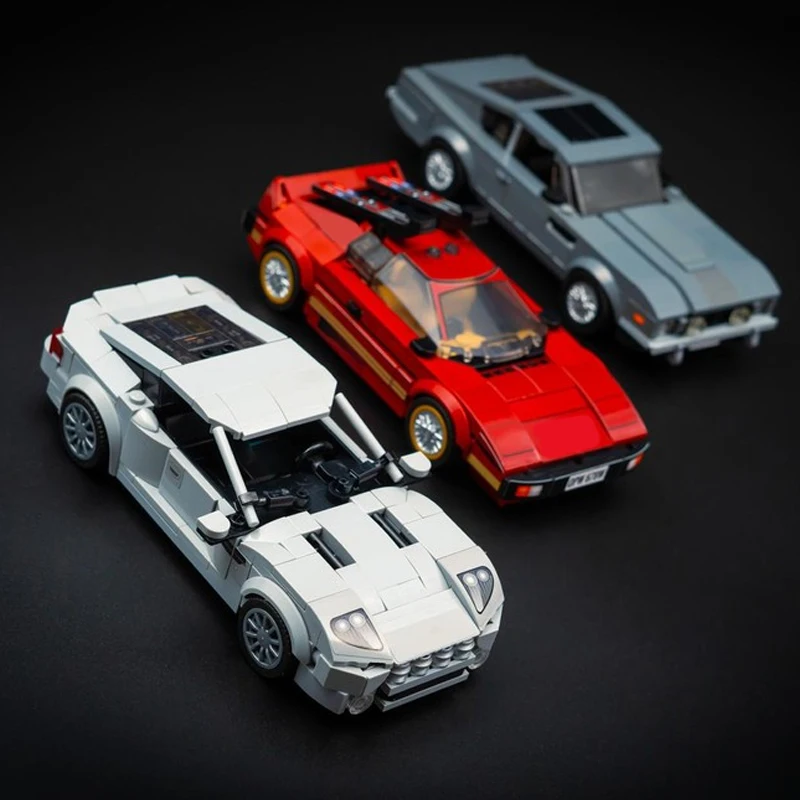 Speed Racing Car City Car Model MOC Building Bricks Retro Racing Modular Technology Gifts Holiday Toys Suit Assemble Display