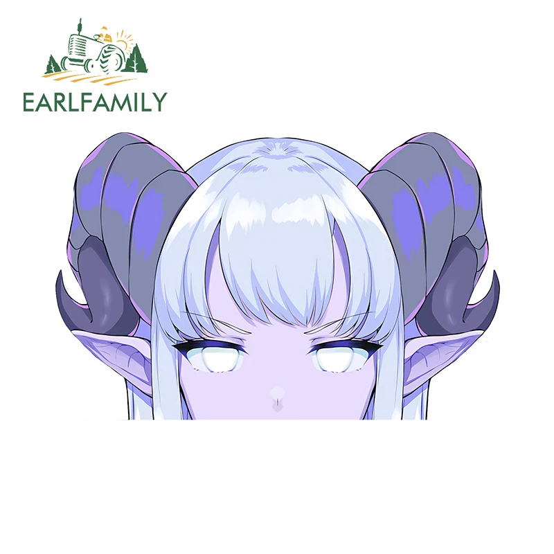 EARLFAMILY 13cm x 8.4cm Ruin Eyes Peeker Car Accessories Devil Anime Interesting JDM Car Stickers Sunscreen Windows Decals