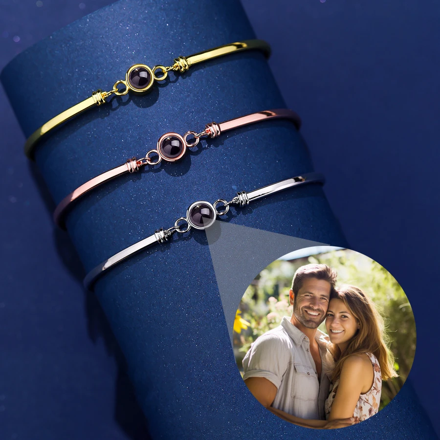 

Custom Color Picture Projection Round Bracelet Simple Classic 2025 Mother's Day Christmas Gift Wedding Elegant Jewelry Noble New