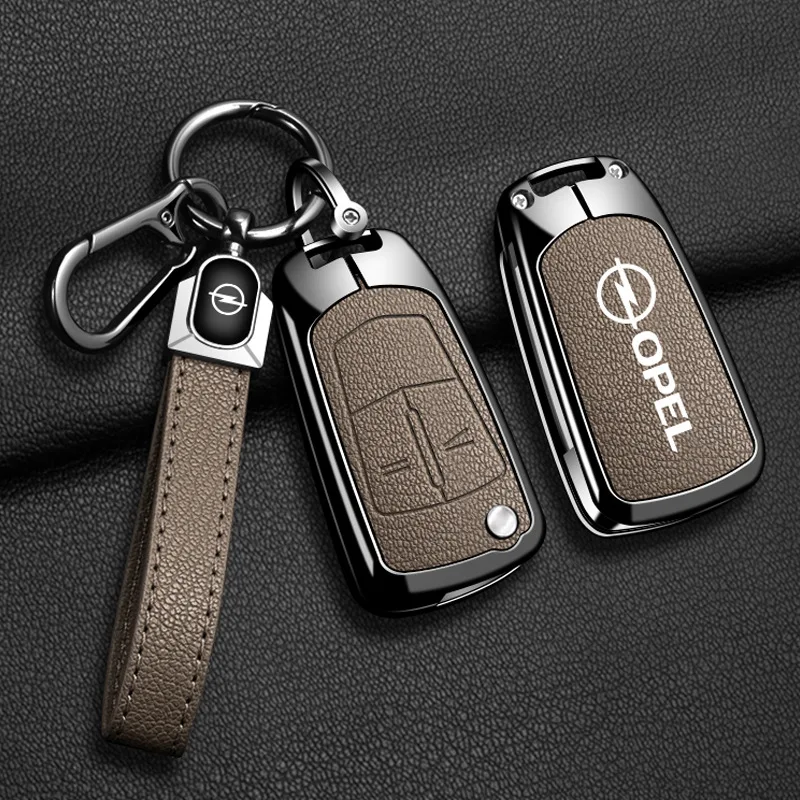 Metall-Leder Autoschlüssel-Schutzhülle für Opel Vauxhall OPC ADAM Insignia Antara Corsa J D H Kadett GT Zubehör