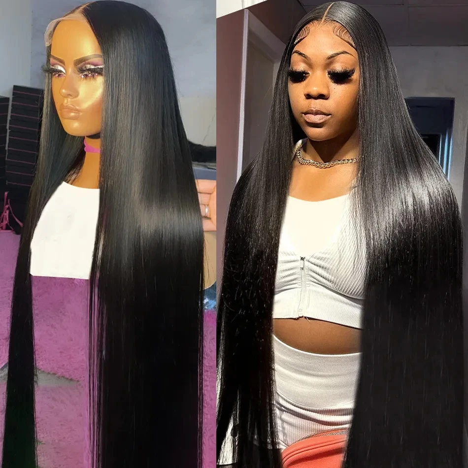 220%  HD Straight Lace Front Wig Human Hair Wigs Transparent 13x6 Lace Frontal Wig For Women Bone Straight Brazilian Human Hair