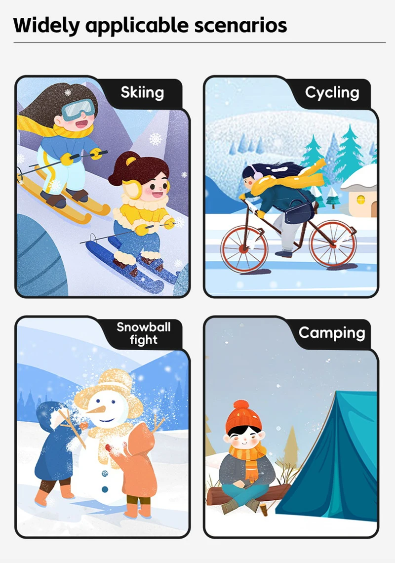 WEST BIKING Winter-Sturmhaube für Jungen und Mädchen, winddichte Thermo-Gesichtsmaske zum Radfahren und Skifahren, weiche Fleece-Cartoon-Helmunterlage. – Detail 12