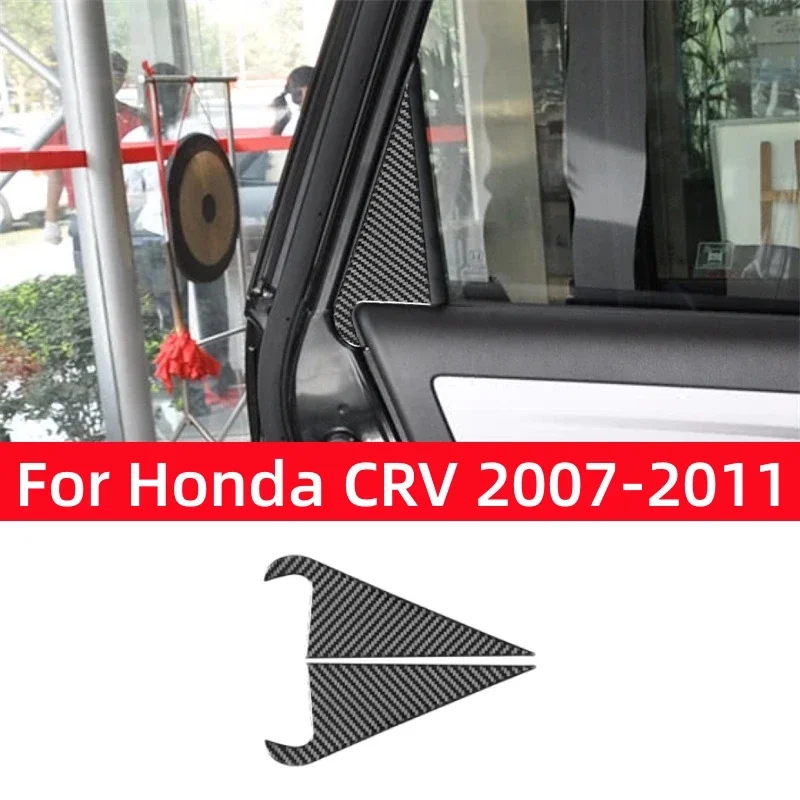 

For Honda CRV 2007 2008 2009 2010 2011 Accessories Carbon Fiber Car Rear Row C-pillar Triangular Decoration Sticker Cover Trim