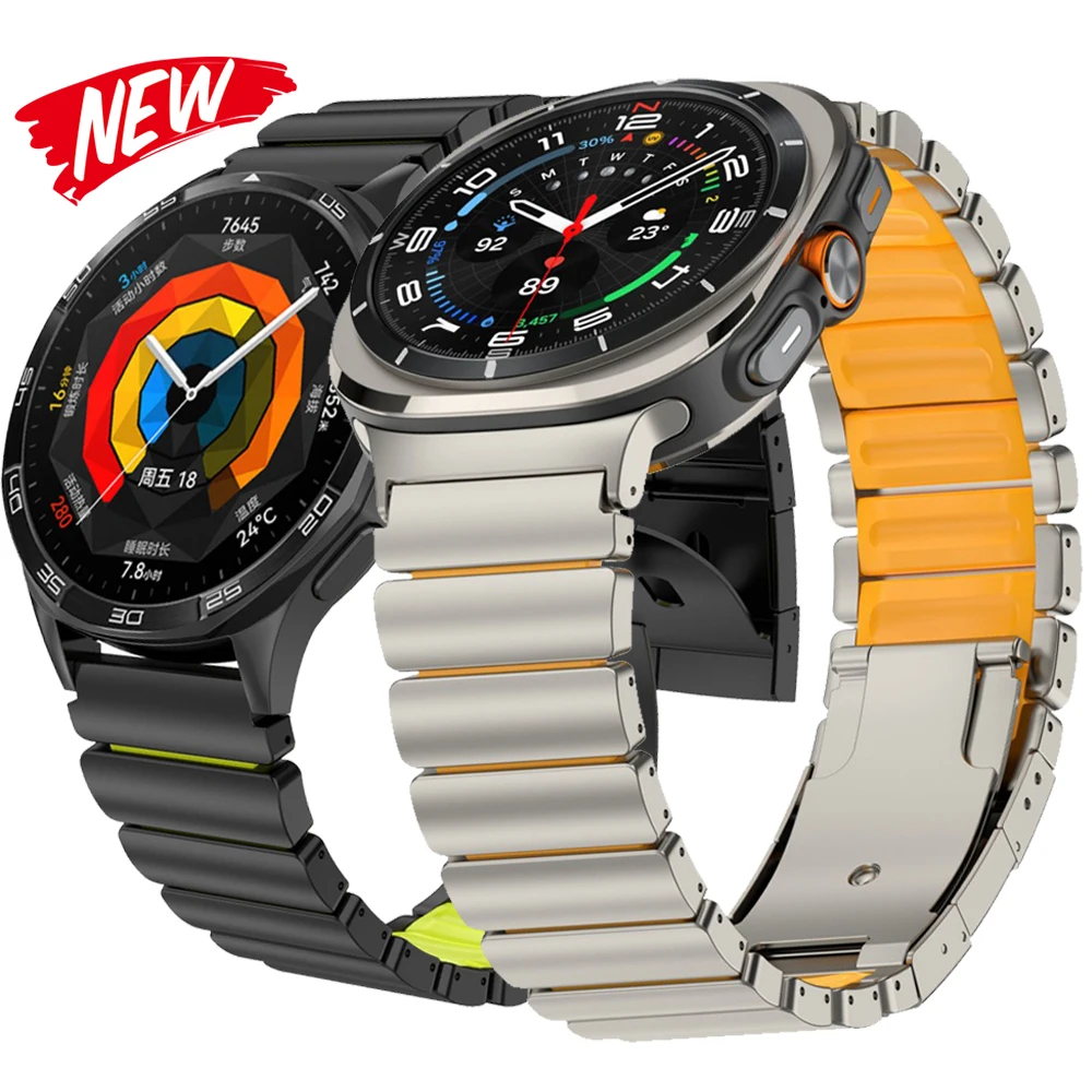 

Titanium Strap For Samsung Galaxy Watch 8 Classic 46mm 8 44/40mm Magnetic Watchband Compatible with Galaxy Watch 8 Classic 46mm