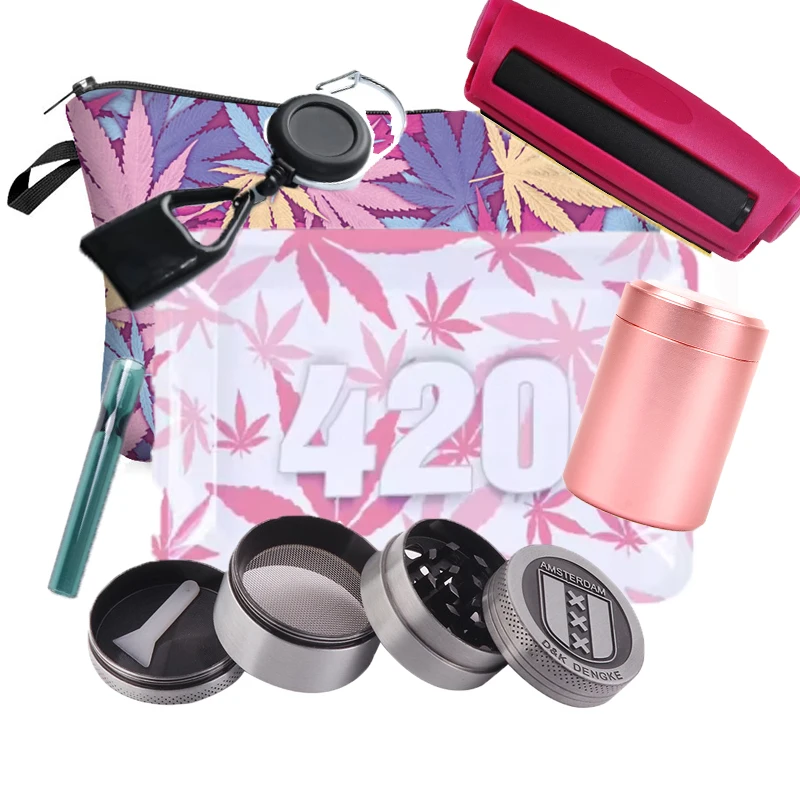 kit maconheiro erva Metal Rolling Tray Kit 40mm Herbal Grinder Kit,moledores de hierba,78mm Rolling Machine Storage