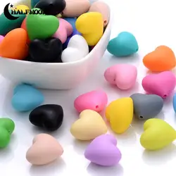 10/20Pcs Heart Silicone Beads 18x20mm Baby Food Grade Teether Beads for Jewelry Making Chewing Pacifier Clip Findings BPA Free