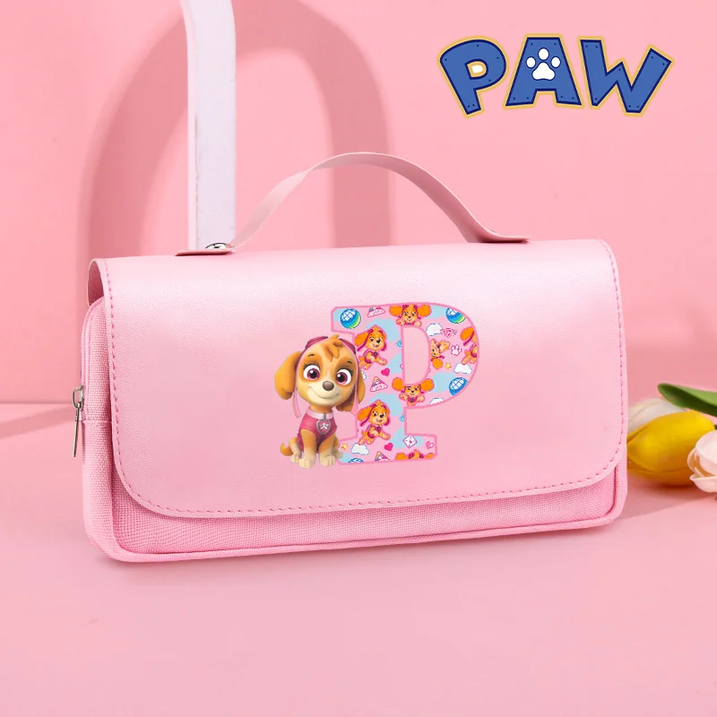 Paw Patrol Storage Bag Skye Print A-Z letters Pencil Bags Large Capacity Character Pen Bag Pencil Case Holiday Kid Birthday Gift