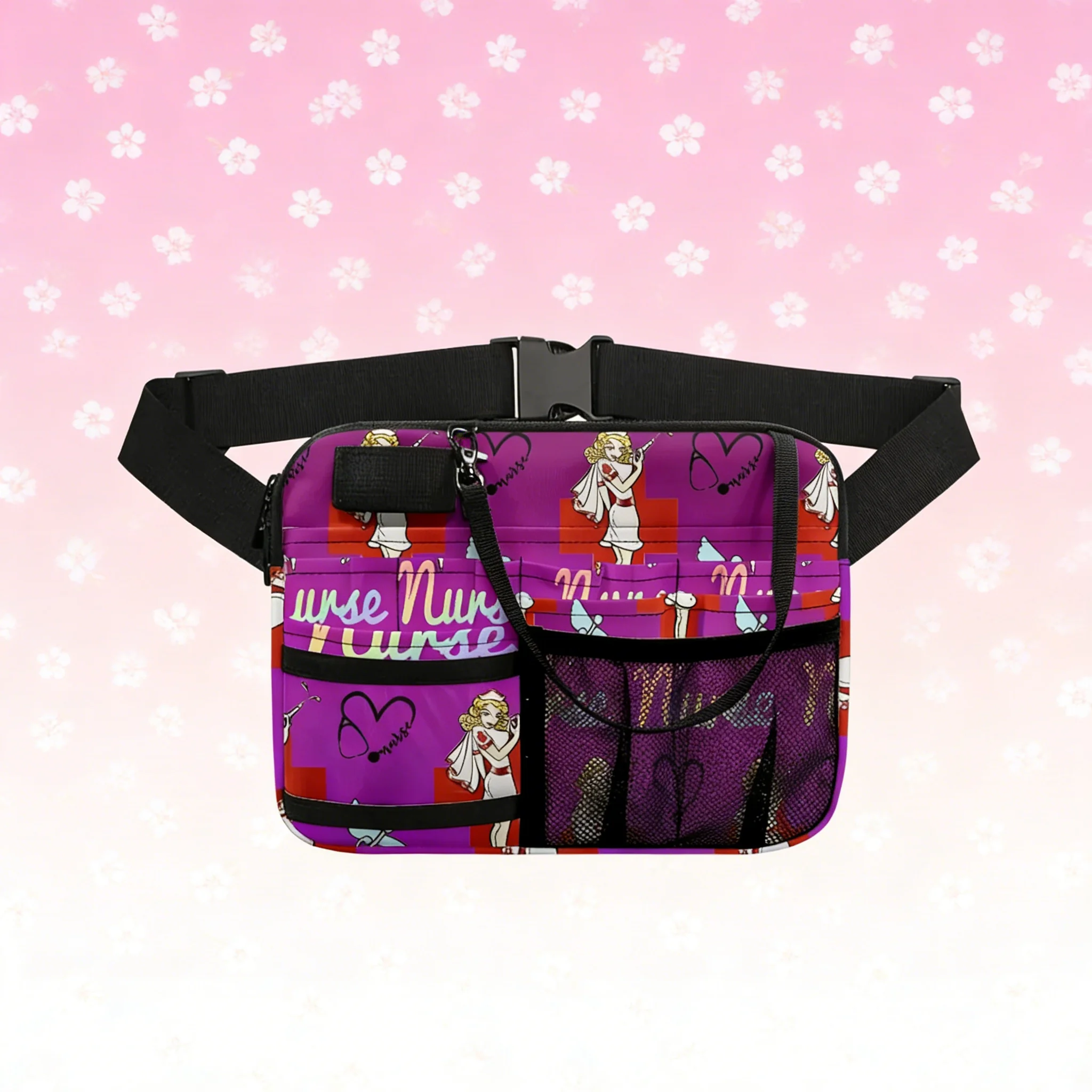 

Поясная сумка с мультяшным рисунком медсестры, органайзер с несколькими отделениями и петлями, регулируемая поясная сумка для студентов