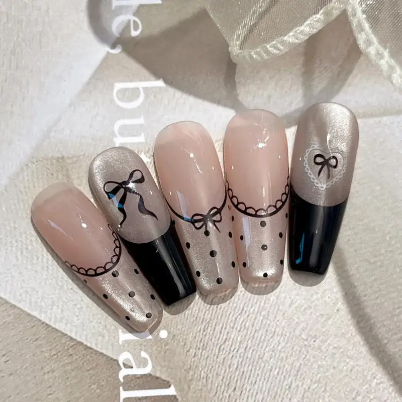 1 Sheet Bowknot 3D Nails Stickers Love Heart Romantic Nail Art Manicure Decal French Nail Stickers