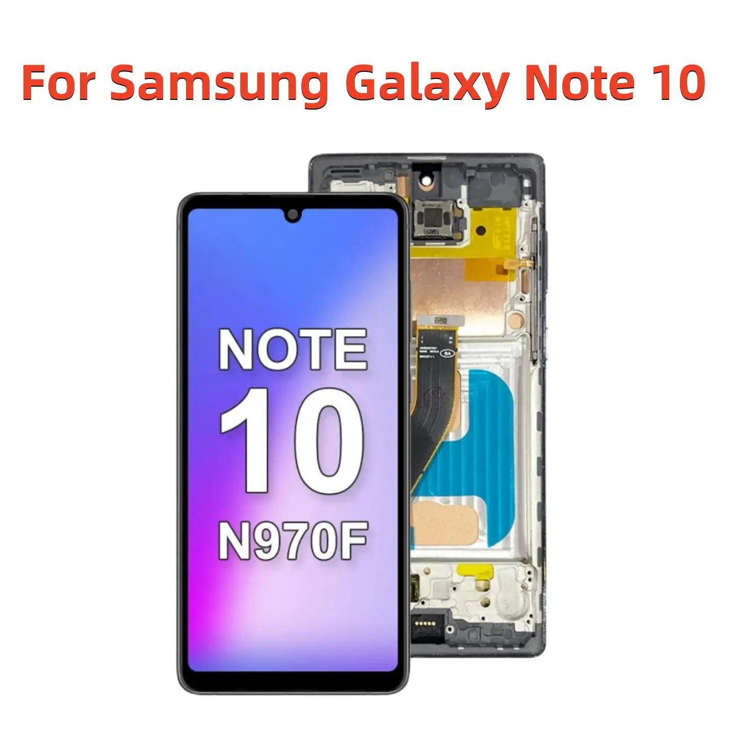 100% Test For Samsung Galaxy Note 10 LCD N970F N970 N970 Display Touch Screen with frame Digitizer For Samsung Note10 Display