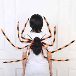 Horror Plush Spider Bag Decoração, adereços de Halloween, mochila de doces, doces ou doces, Big Spider Shape, 90 cm, 125cm