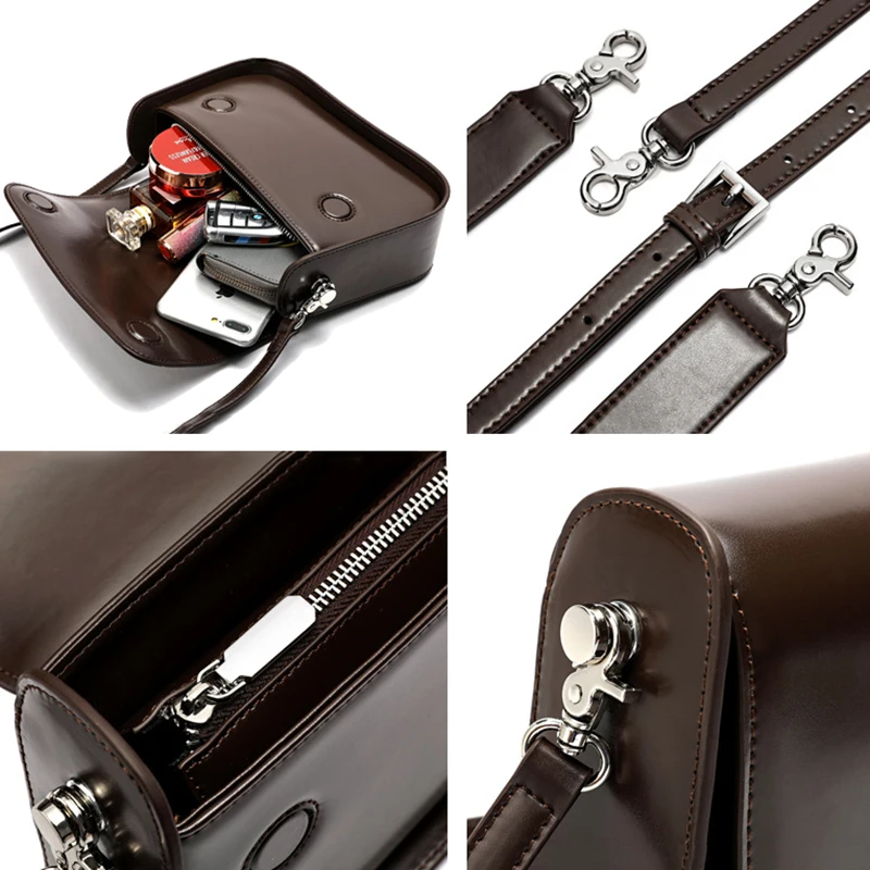 Women\'s Bag Female Elegant Saddle Shoulder Bag 2025 New Fashion Textured Niche Design Cowhide Split Leather Crossbody Messenger