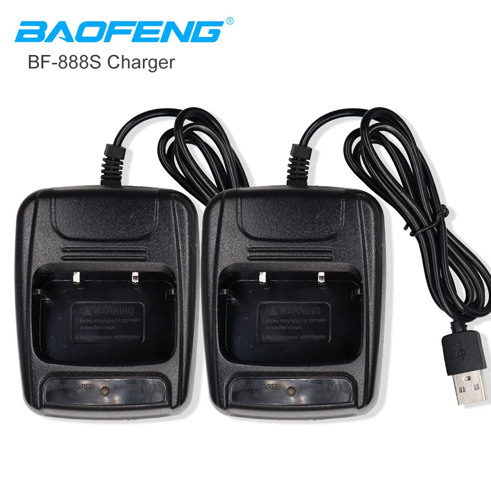 

2PCS Baofeng BF-888S Walkie Talkie USB Charger Portable Li-ion Battery USB Cable Input 5V For 666S 777s 888s Charging Accessoies