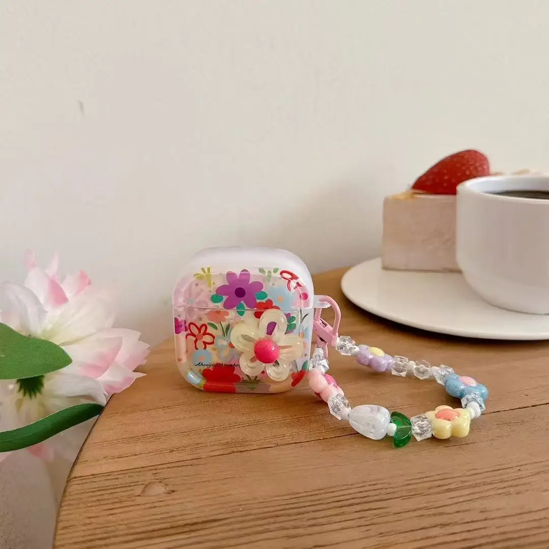 لهواوي Freebuds SE3 SE2 Freebuds Pro4 pro3 pro2 Pro 5i 6i 4i 3i 4e 4 5 6 FreeClip حقيبة سماعة الاذن لينة زهرة الغطاء الواقي #3