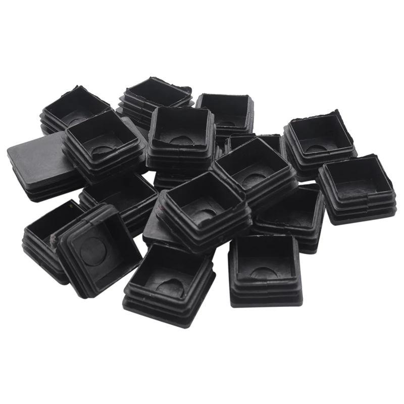 120 Pcs Plastic Square Blanking End Caps Tube Inserts 25Mm X 25Mm CNIM Hot