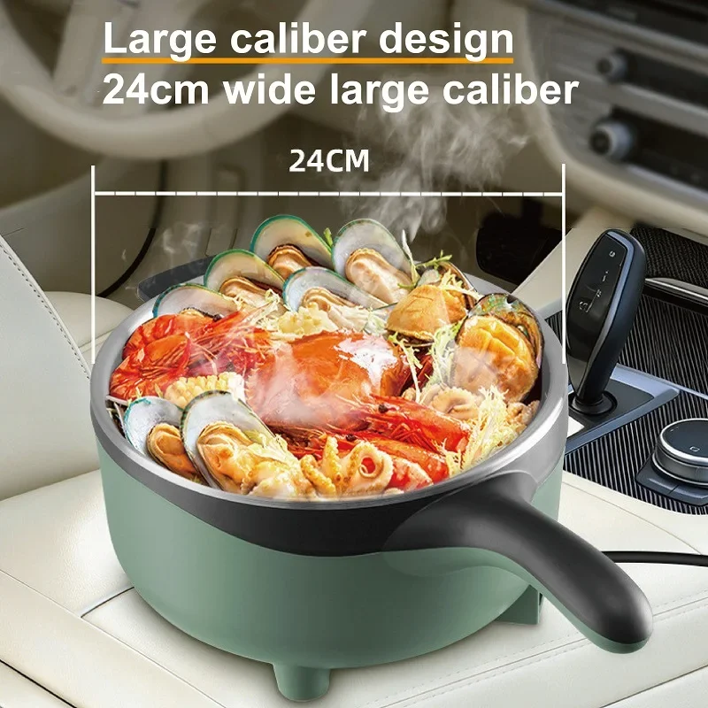 FirmHome Store24V/2.8L Multicooker For Car Truck Non-stick Electric Rice Cooker Food Steamer Stir-fry Pan Car-mounted Hot Pot No