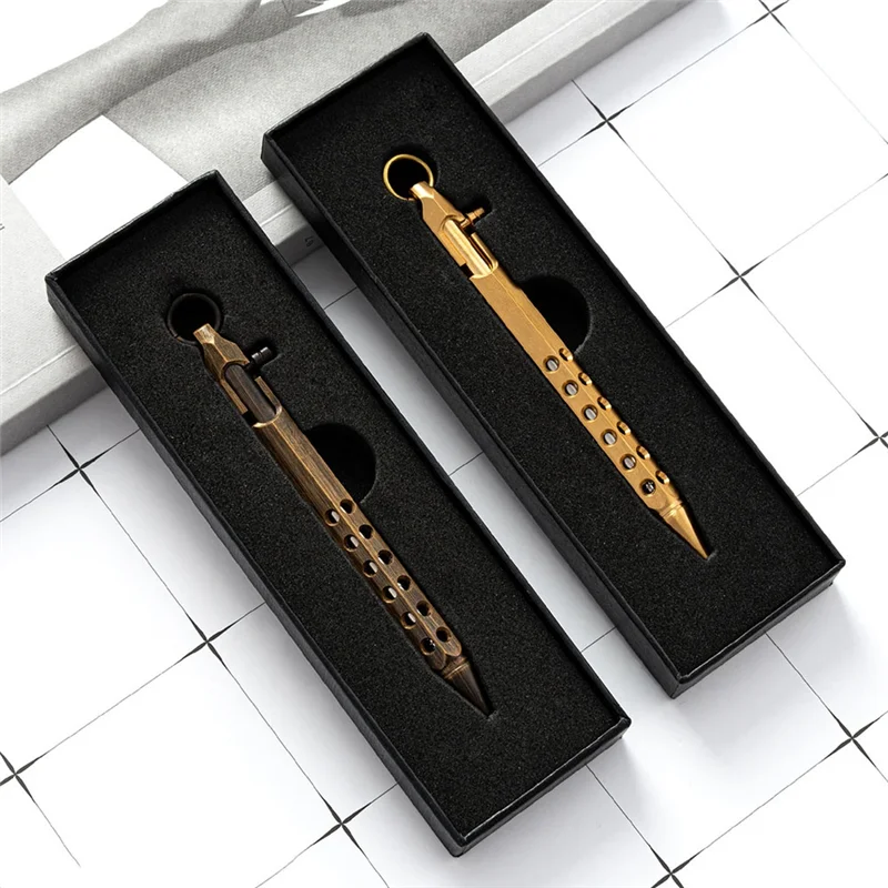 Imagem -05 - Solid Brass Bolt Action Pen Caneta Metal Retro b