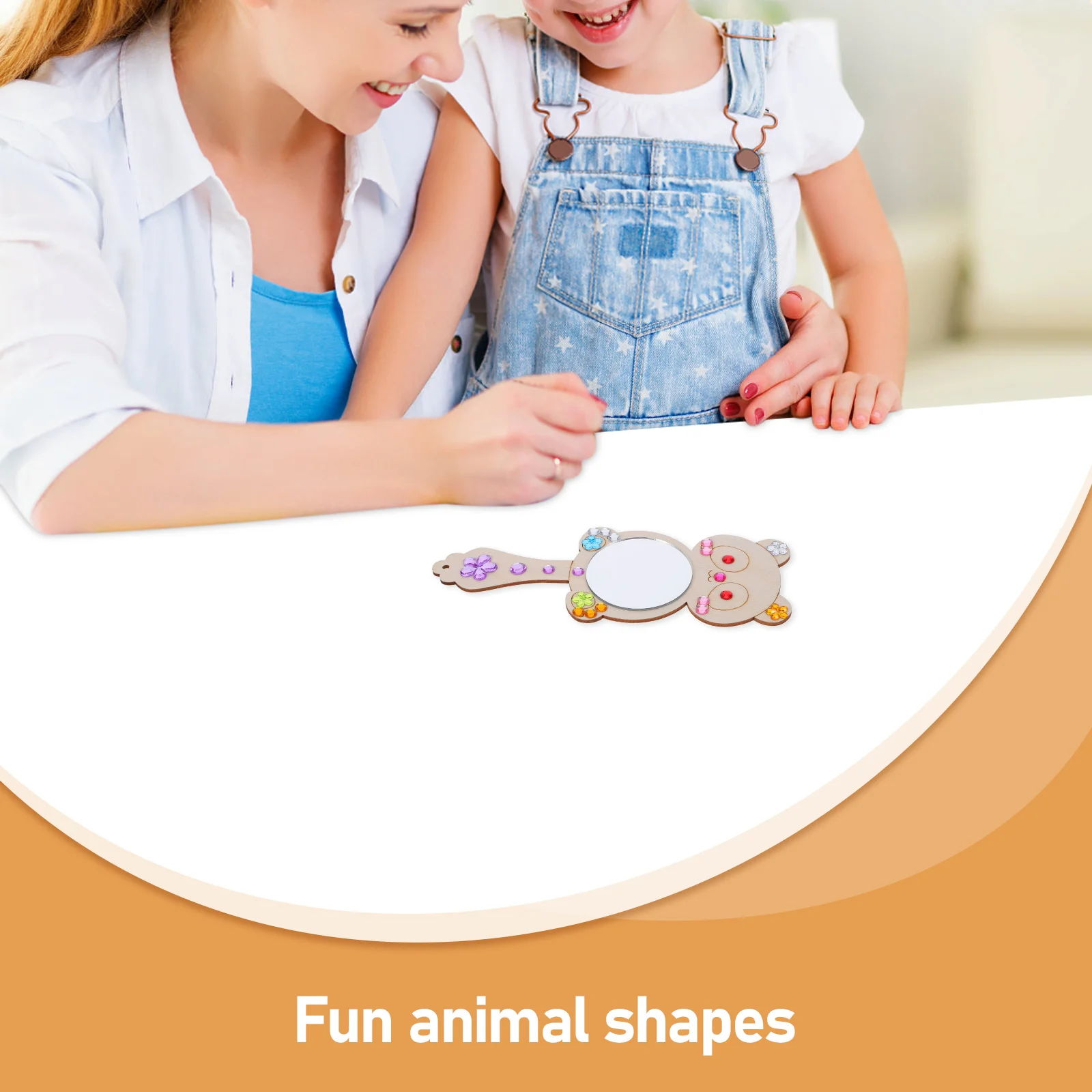 10-teiliges Tierspiegel-Set aus Holz zum Selbermachen, bemalbares Handwerksset für Kinder, Ostern, Aktivität, Klassenzimmer, Kunstbedarf, sicherer Acrylspiegel