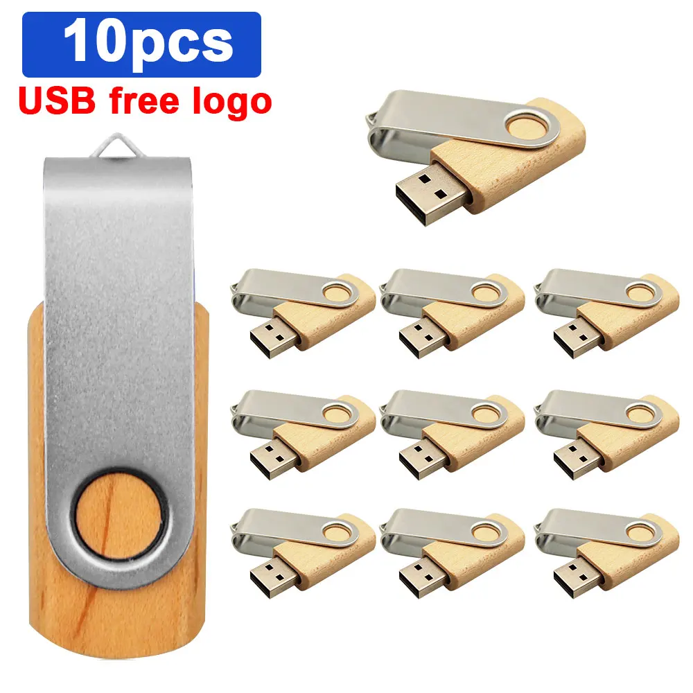 

10pcs/lot Custom LOGO Wooden Clip + Box USB 2.0 Version memory flash stick pen drive 8gb 16gb 32gb 64gb for Wedding Photography