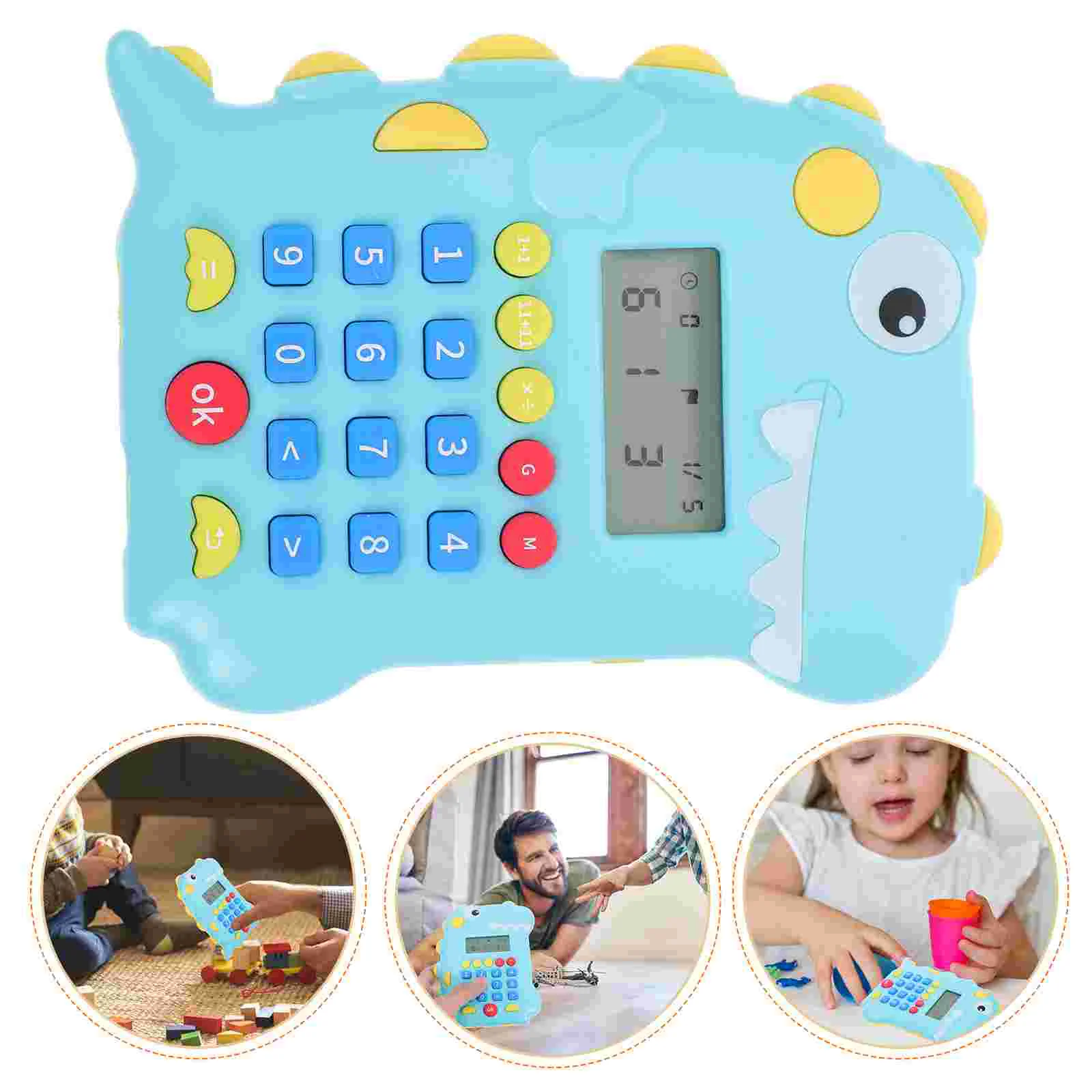 

Pocket Size Calculator Dinosaur Kids Toys Calculators Mini Animals Sky-blue 150mah Small Early Education