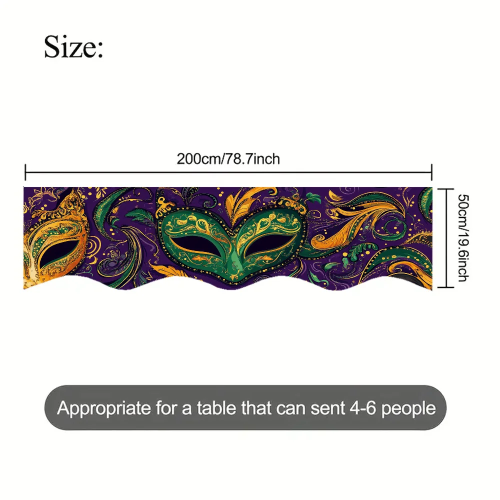 1Pc Carnival Mask Fireplace Scarf Purple Green Gold Mask Decoration Banner European and American Festival Party Decoration Flag - view 5