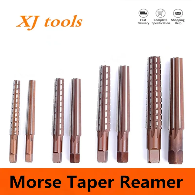 Alloy Tool Stee Hand Reamer,Mohs Reamer MT1/MT2/MT3/MT4 International Standards,Finishing,Roughing,Mechanical Lathe 2 Pcs