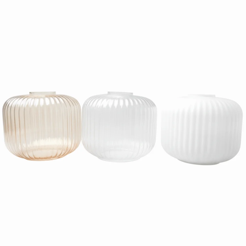 Decorative Cover Striped Glass Lamp Shade Lantern Shaped Vertical Striped Light Fixture