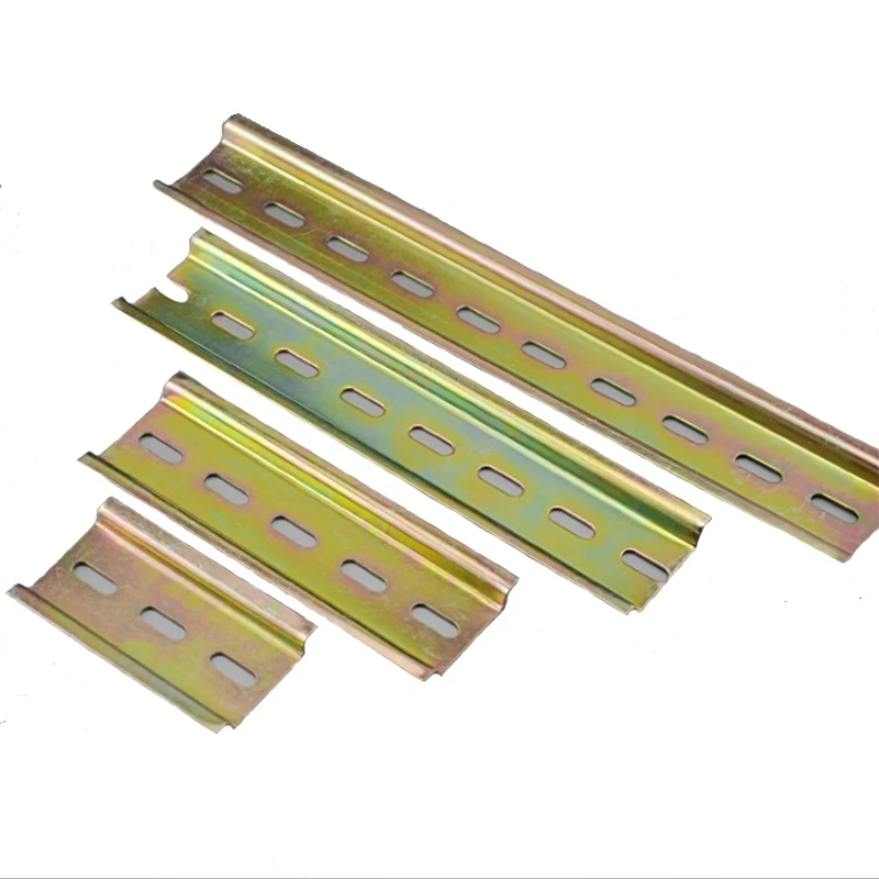 1 Pcs 8.5mm-35mm Iron Slotted Din Rail For Circuit Breaker Mounting C45 Guide Rail Terminal Connector Installation Track 0.9mm