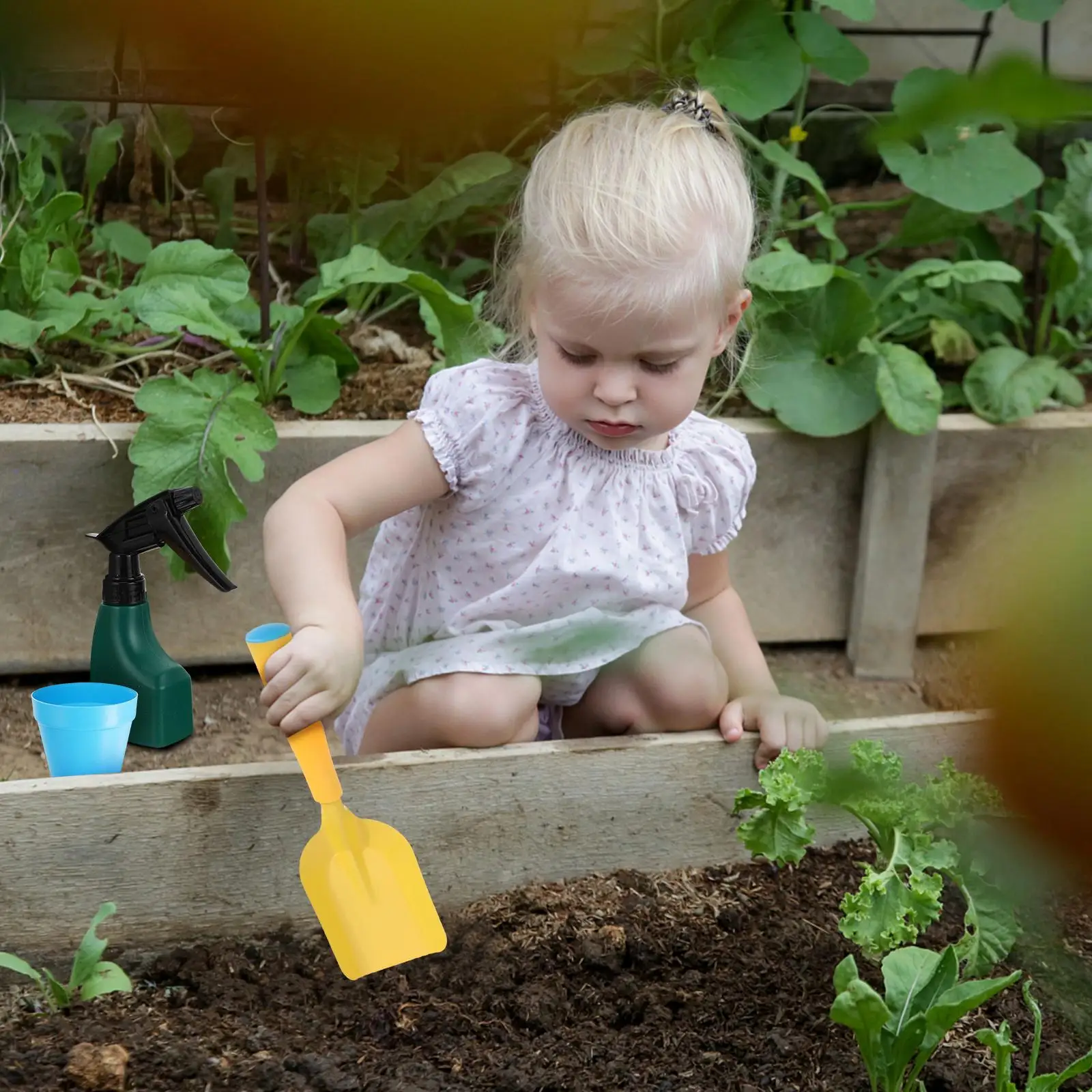 Juego de herramientas de jardín, pala para niños, juguetes para niños, Mini herramientas de plástico para plantar
