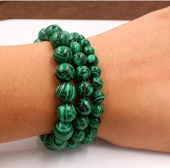 European and American style versatile malachite Bead Bracelet Men Braided Bracelet Couple Bracelet