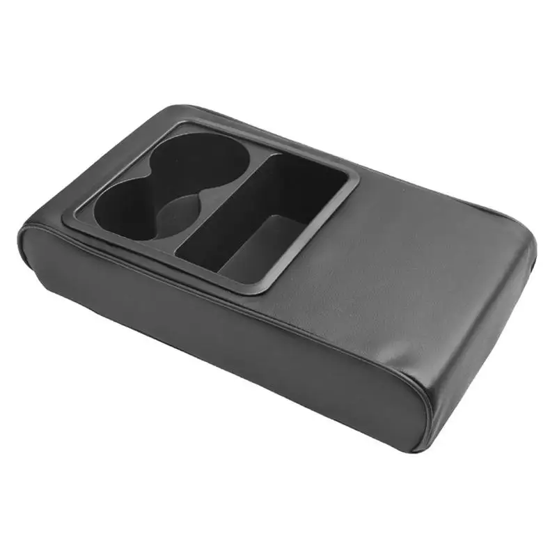 Car Center Console Cover PU Leather Waterproof Center Console Mat With Cup Holder Armrest Box Pad Multifunctional Easy