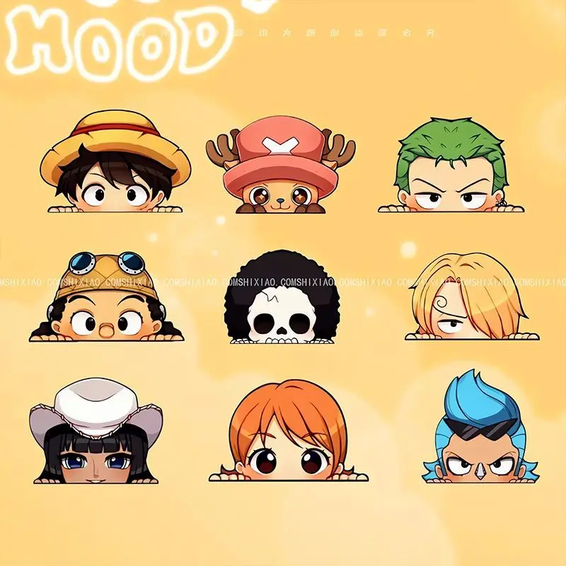 

New One Piece kawaii anime Luffy Sanji Nami Zoro cute cartoon cars electric vehicle decorations scratch cover stickers wholesale