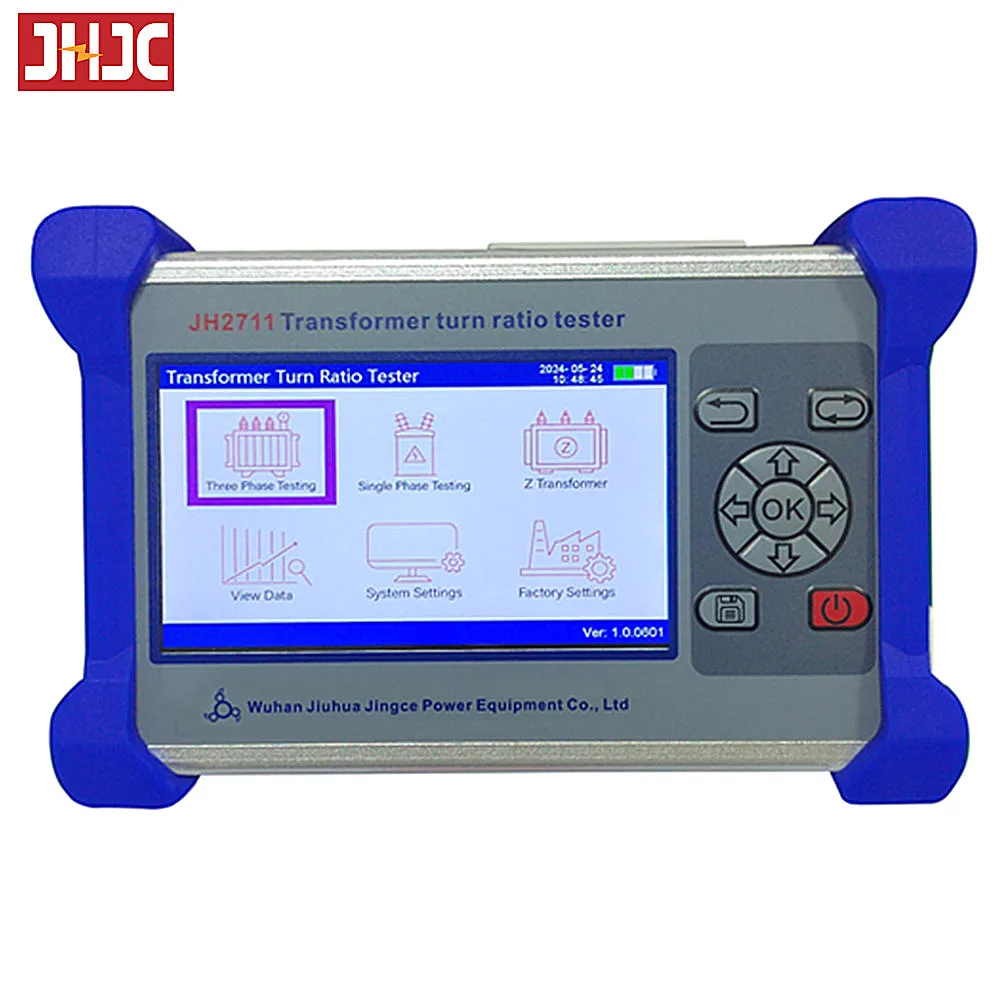 

High Accuracy 0.8-10000 Handheld 3 Phase Transformer Turns Ratio Tester TTR Meter Built-in Battery English/Spanish to Choose