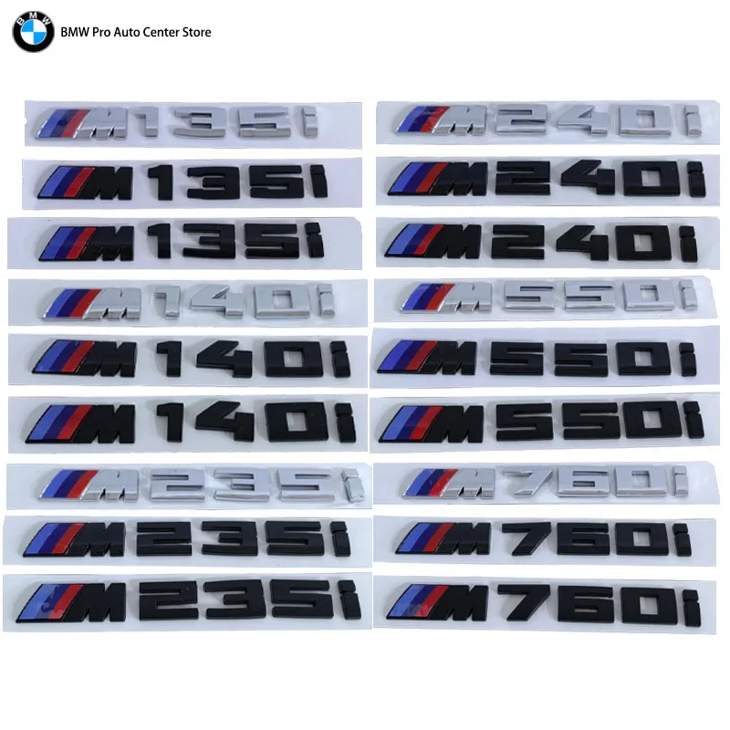 3D ABS Black Logo M 135i 140i 235i 240i 550i 760i Emblem Badge Car Rear Trunk Sticker For BMW F20 F40 F22 F44 G30 Accessories