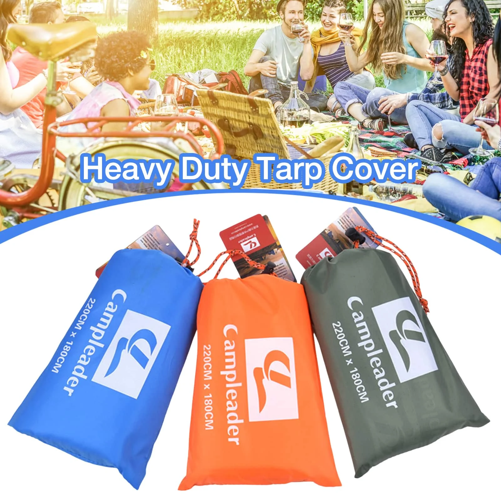 220 X 180 Cm Tarpaulin Cover Rainproof Cloth Sunshade Net Tarp Camping Tarp Boat Car Truck Waterproof Cover Awning Cloth view 3