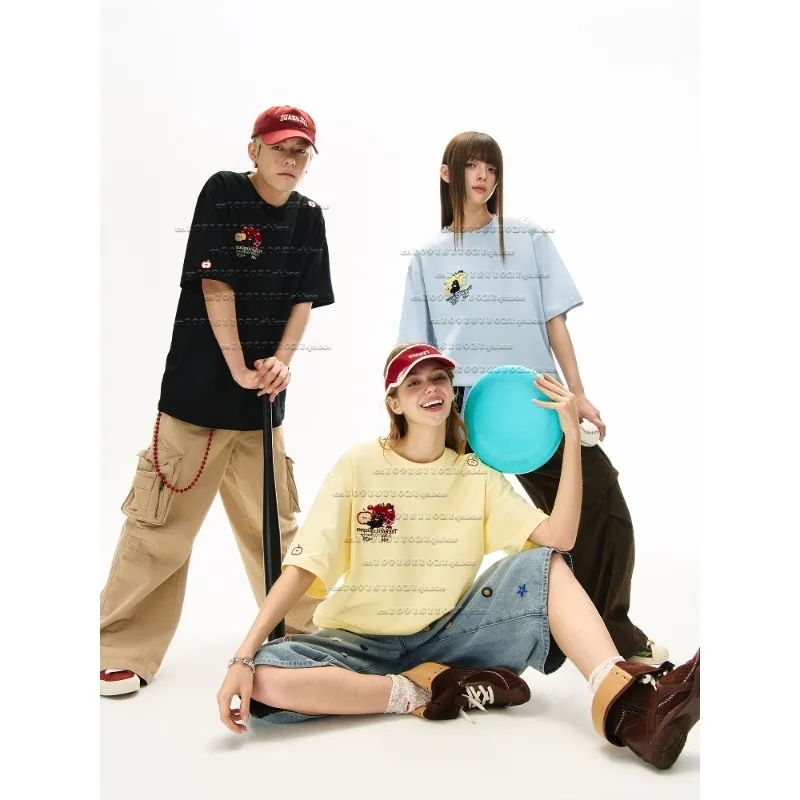 

Новый повседневный свободный и универсальный быстросохнущий топ с короткими рукавами и 3D-принтом Apple Cat, модный