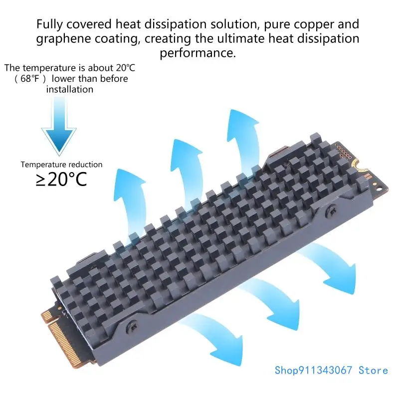 2280 PCIE NVME Heatsink for M.2 NGFF SSD Heat Drop shipping