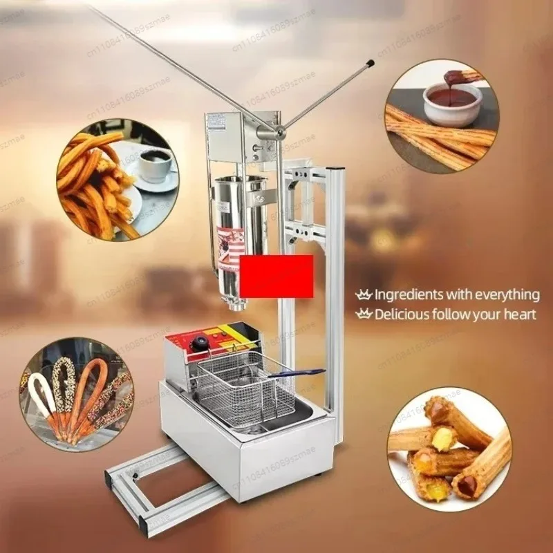 

Автоматическая машина для приготовления испанских чуррос (чуррера) из нержавеющей стали с фритюрницей - Коммерческий аппарат для закусок, высокая эффективность