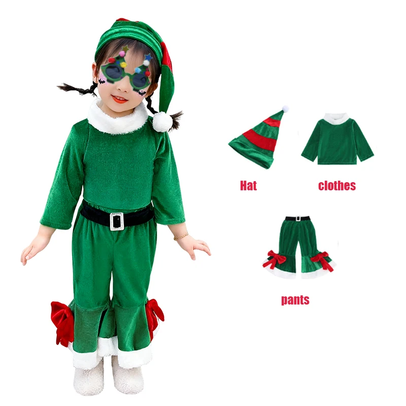 2025 Christmas Kids Clothes Girl's Cosplay Dress Boys and Girls Carnival Party Clothes Children's Xmas Suit New Year's Gift
