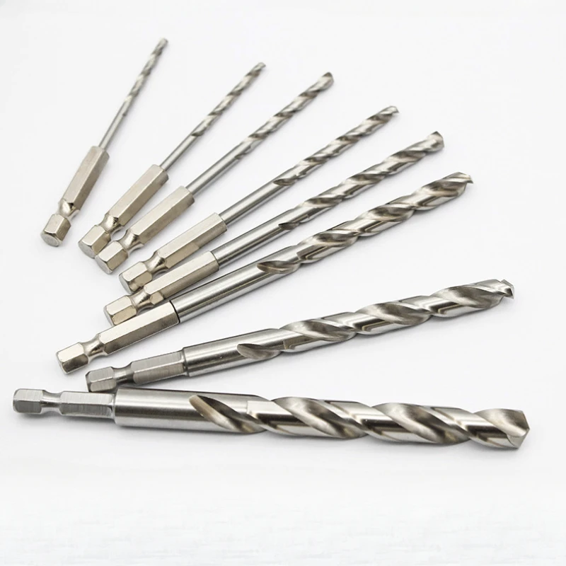 3/5Pcs HSS High Speed Steel Twist Drill Bit 1/4 Hex Shank Replacement Hexagonal Handle Steel Power Tool 3/4/5/6/8/10mm